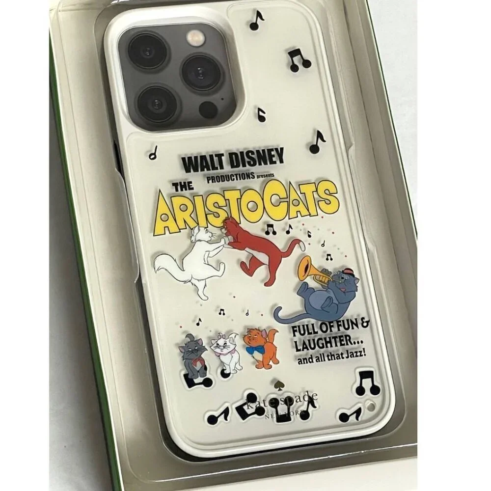 Kate Spade Disney Aristocats iPhone 14 Pro Max Liquid Glitter Clear Case